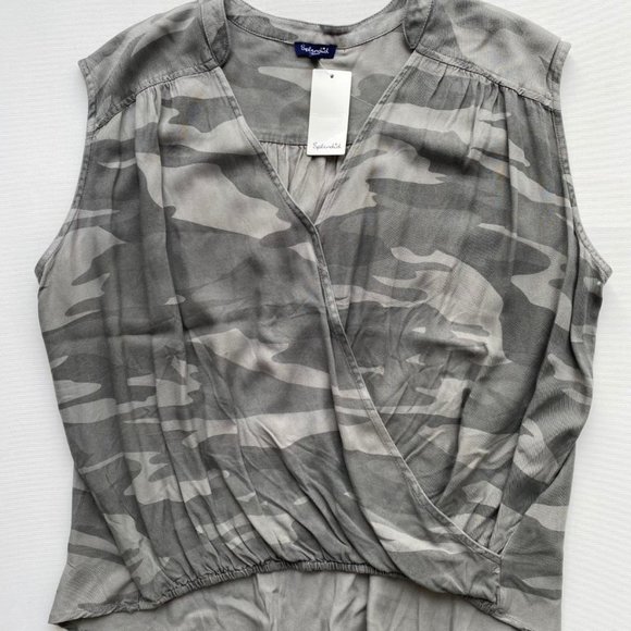 Splendid Camo Surplice Front Crossover Top - Picture 3 of 5